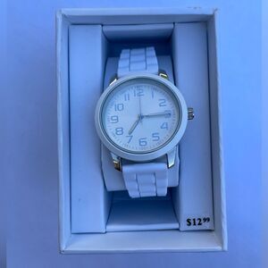 NWT White watch with silicone band